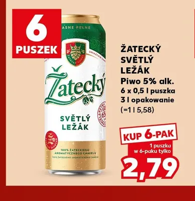 Piwo Žatecký Světlý Ležák 6-pak promocja w Kaufland