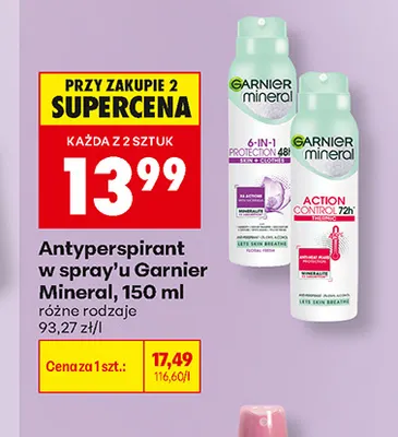 Antyperspirant w spray'u Garnier Mineral promocja w Biedronka