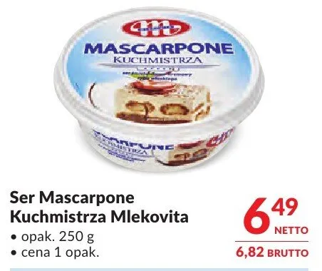 Ser Mascarpone Kuchmistrza Mlekovita promocja w Makro