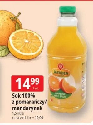 Sok 100% z mandarynek JAFADEN promocja w Leclerc