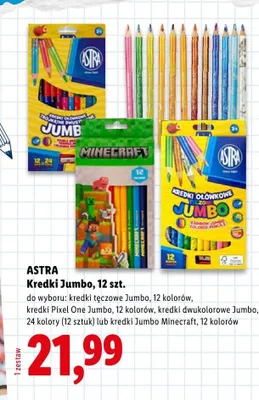 Kredki dwukolorowe Jumbo Astra promocja w Lidl