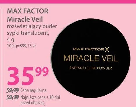 Puder MAX FACTOR Miracle Veil promocja w Hebe