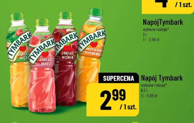 Napój Tymbark wybrane rodzaje promocja w POLOmarket