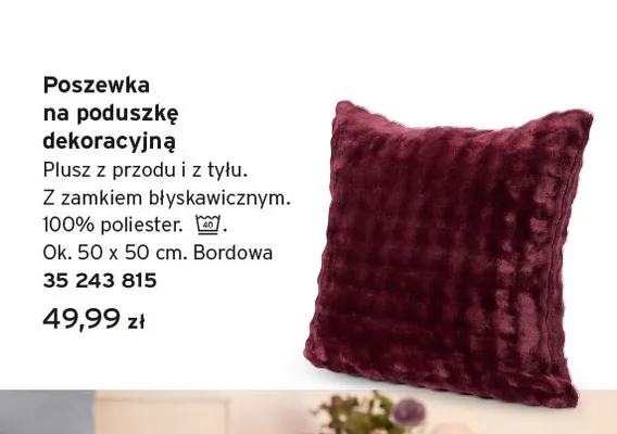 Poszewka na poduszkę dekoracyjną 50x50 cm promocja w Tchibo