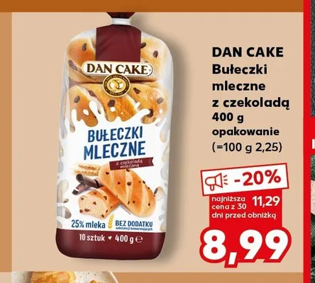 Bułeczki mleczne z czekoladą Dan Cake promocja w Kaufland