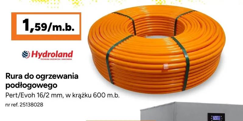 Rura do ogrzewania podłogowego Pert/Evoh Hydroland promocja w Bricoman