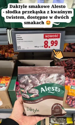 Daktyle Alesto o smaku kwaśnej coli promocja w Lidl