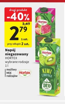 Napój niegazowany Hortex Kiwi Limonka Tropical Duo promocja w Intermarche