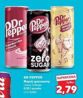Napój gazowany Dr Pepper Strawberries & Cream promocja w Kaufland