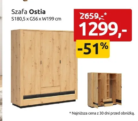 Szafa Ostia promocja w Black Red White