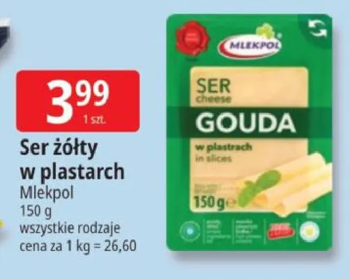 Ser żółty w plastrach promocja w Leclerc