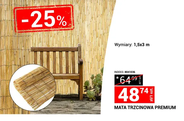 Mata trzcinowa premium promocja w Merkury Market