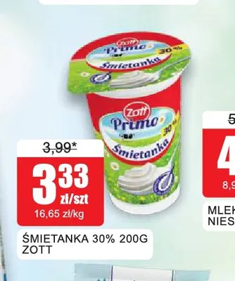 Śmietanka Zott 30% promocja w Bingo