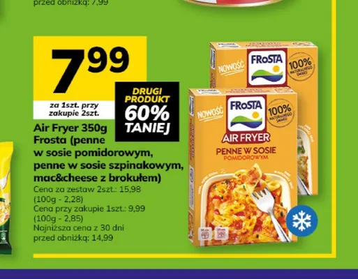 Danie mrożone Air Fryer Penne w sosie pomidorowym Frosta promocja w Hitpol