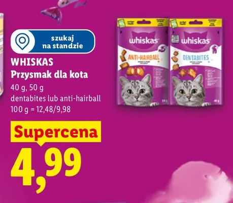 Przysmak dla kota Whiskas Anti-Hairball promocja w Lidl