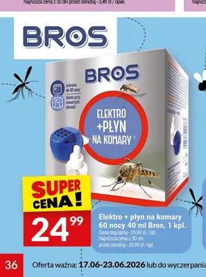 Elektro + płyn na komary Bros 60 nocy promocja w Twój Market
