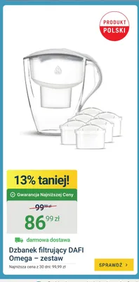 Dzbanek filtrujący DAFI Omega – zestaw promocja w ERLI