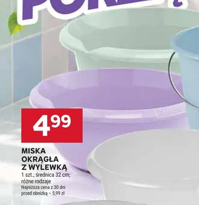 Miska okrągła z wylewką 32 cm promocja w Stokrotka