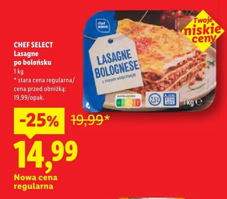 Lasagne po bolońsku Chef Select promocja w Lidl