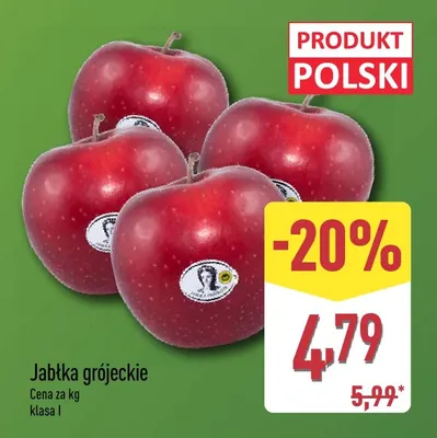 Jabłka grójeckie promocja w Aldi