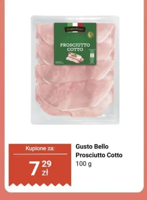Szynka Prosciutto Cotto Gusto Bello promocja w Biedronka