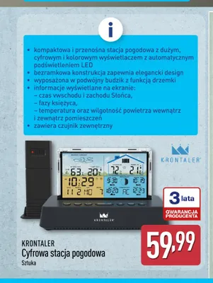 Cyfrowa stacja pogodowa Krontaler promocja w Aldi
