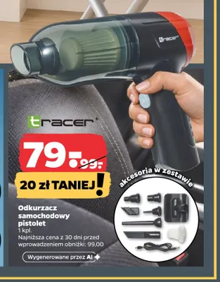 Odkurzacz samochodowy pistolet Tracer promocja w Netto