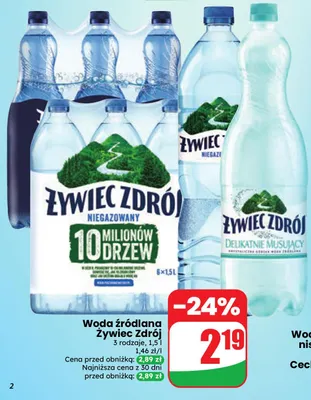 Woda źródlana niegazowana Żywiec Zdrój promocja w Dino