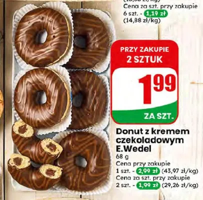 Donut z kremem czekoladowym E.Wedel promocja w Dino