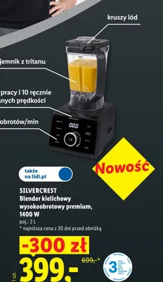Blender kielichowy wysokoobrotowy premium 2 l Silvercrest promocja w Lidl
