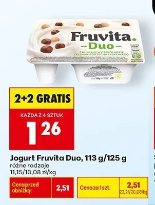Jogurt Fruvita Duo promocja w Biedronka