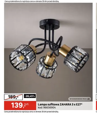 Lampa sufitowa Zahara 3 x E27 promocja w Leroy Merlin