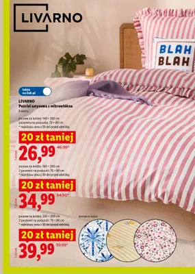 Pościel satynowa z mikrowłókna Livarno 140x200 cm promocja w Lidl