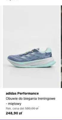 Obuwie do biegania treningowe Adidas Performance miętowy promocja w Lounge by Zalando