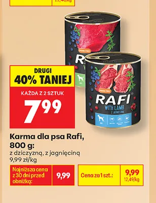Karma dla psa Rafi z dziczyzną promocja w Biedronka