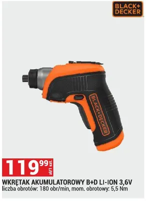 Wkrętak akumulatorowy B+D Li-Ion 3,6V promocja w Merkury Market