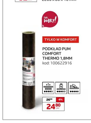 Podkład pod panele Pum Comfort Thermo 1,8 mm promocja w Komfort
