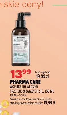 Wcierka do włosów przetłuszczających się Pharma Care promocja w Drogerie Natura
