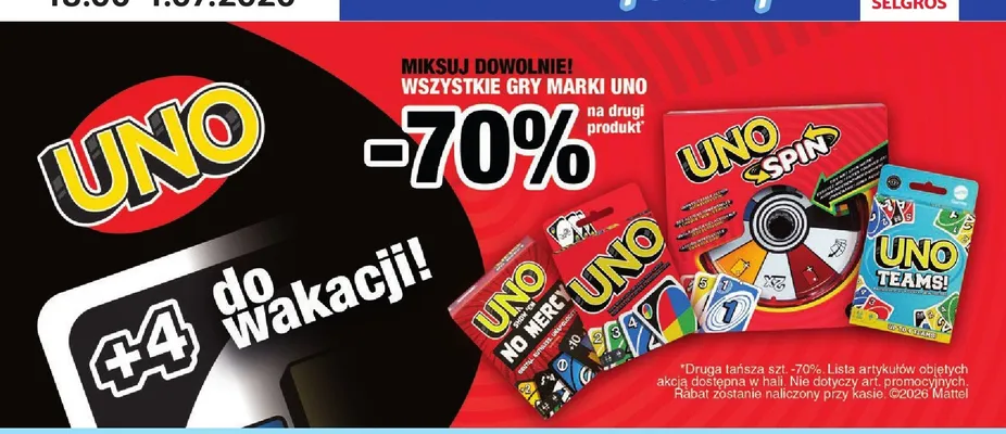Gra karciana UNO Spin promocja w Selgros
