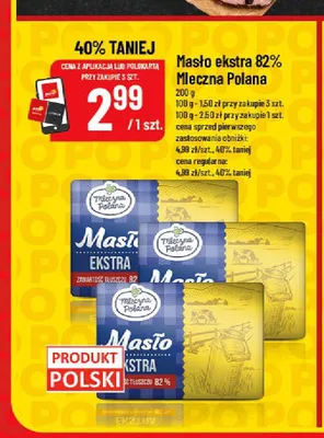 Masło ekstra 82% Mleczna Polana promocja w POLOmarket