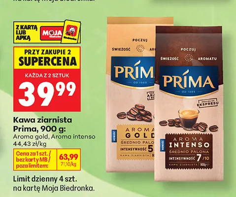 Kawa ziarnista Prima Aroma gold promocja w Biedronka