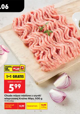 Chude mięso mielone z szynki wieprzowej Kraina Mięs promocja w Biedronka