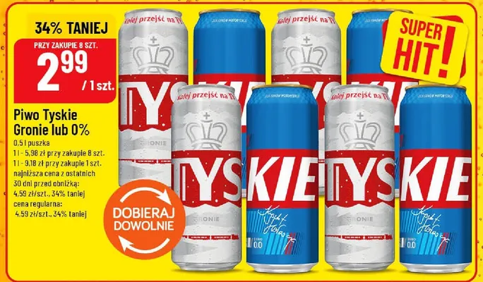 Piwo Tyskie 0% promocja w POLOmarket