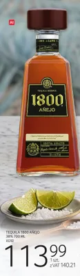 Tequila 1800 Añejo 38% promocja w Selgros