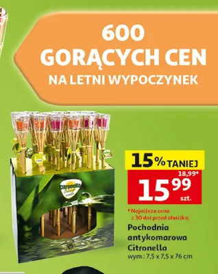 Pochodnia antykomarowa Citronella promocja w Auchan