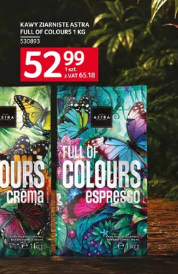 Kawa ziarnista Astra Full of Colours Crema promocja w Selgros