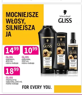 Intensywna odżywka do włosów Schwarzkopf Gliss Ultimate Repair promocja w Drogerie Polskie