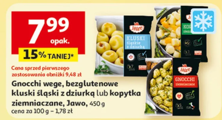 Gnocchi wege, bezglutenowe kluski śląski z dziurką lub kopytka ziemniaczane, Javo promocja w Auchan