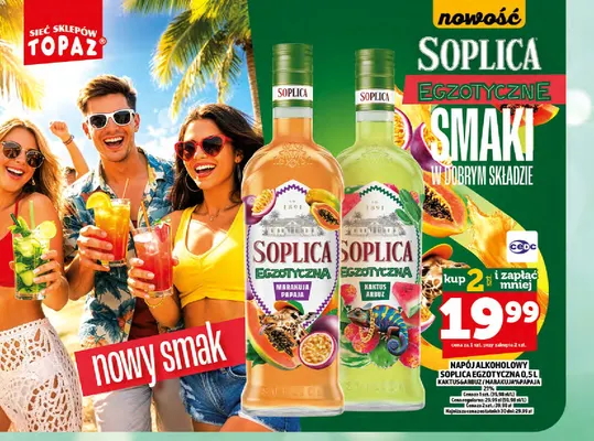Napój alkoholowy Soplica Egzotyczna Marakuja & Papaja promocja w TOPAZ
