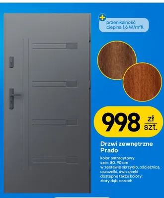 Drzwi zewnętrzne Prado szer. 80 cm promocja w Castorama